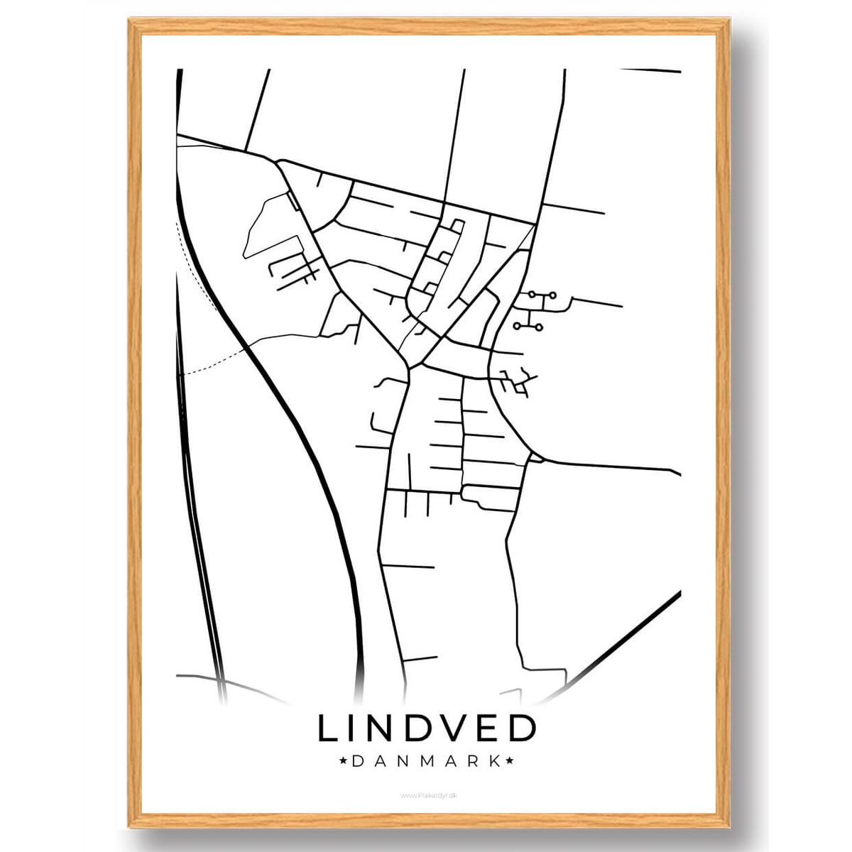 Lindved by plakat - hvid (Størrelse: L - 50x70cm (B2))