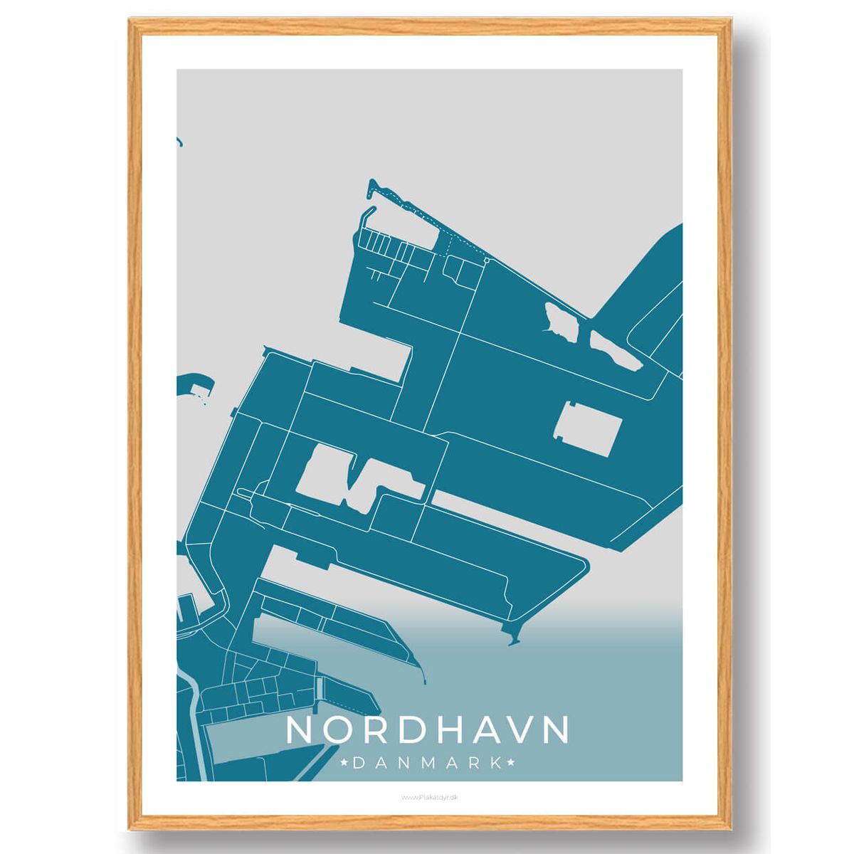 Nordhavn by plakat - blå (Størrelse: L - 50x70cm (B2))