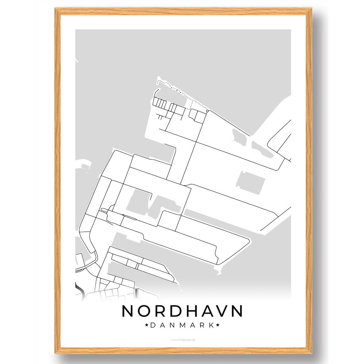 Nordhavn by plakat - hvid (Størrelse: L - 50x70cm (B2))