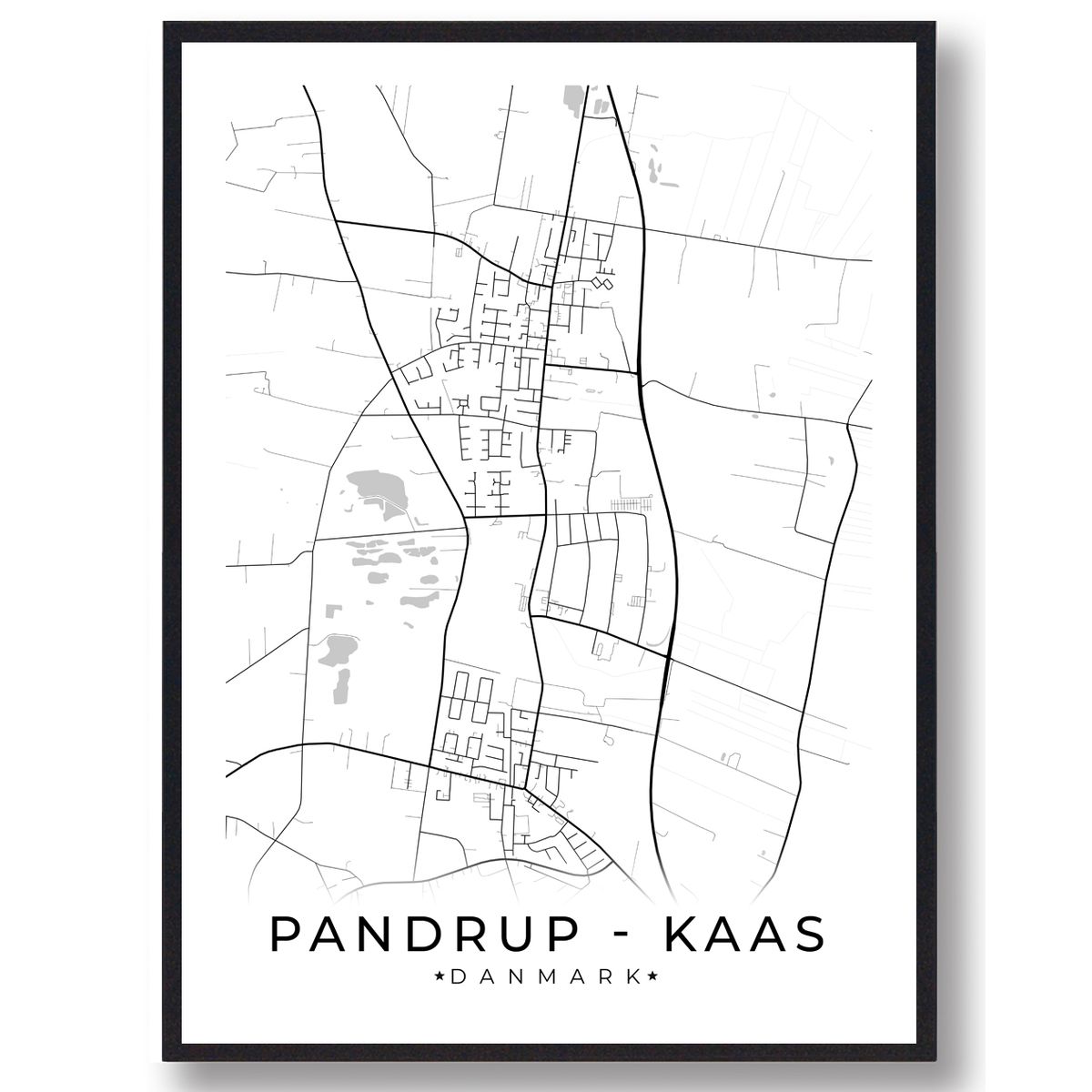 Pandrup - Kaas by plakat - hvid (Størrelse: L - 50x70cm (B2))