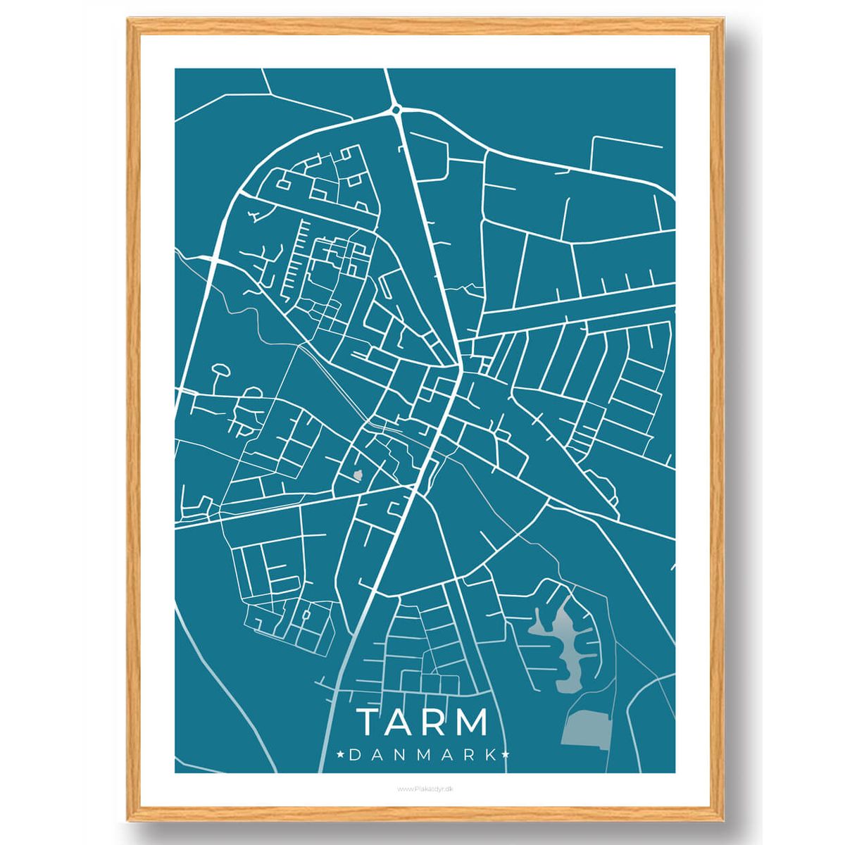 Tarm by plakat - blå (Størrelse: L - 50x70cm (B2))