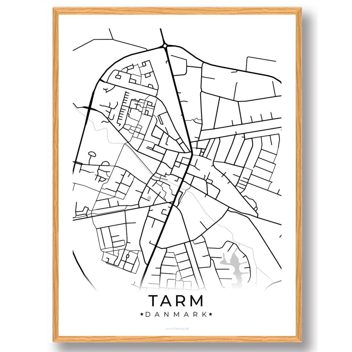 Tarm by plakat - hvid (Størrelse: L - 50x70cm (B2))