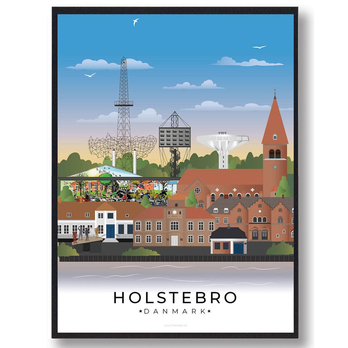 Holstebro byplakat (RESTPARTI) (Størrelse: M - 30x40cm)