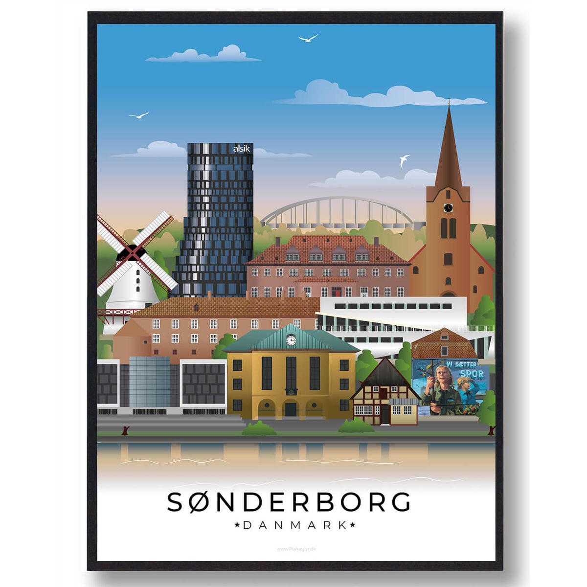 Sønderborg byplakat (RESTPARTI) (Størrelse: M - 30x40cm)