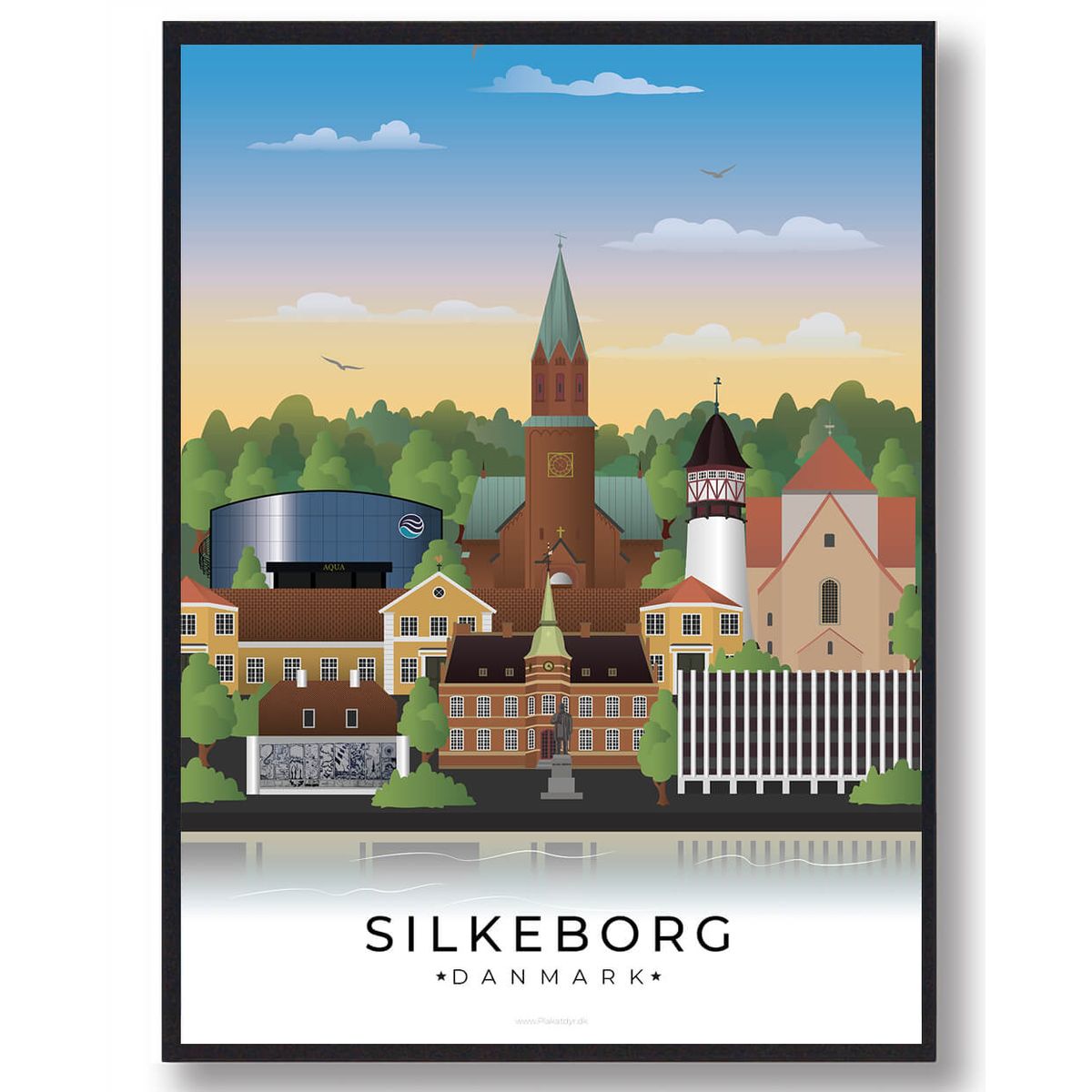 Silkeborg byplakat (RESTPARTI) (Størrelse: XL - 70x100cm)