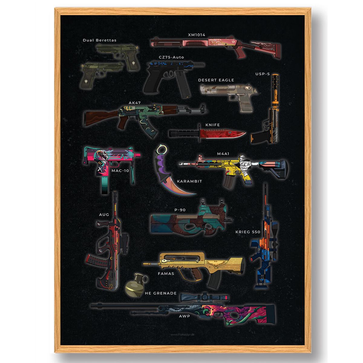 CSGO Weapons - gamerplakater (Størrelse: L - 50x70cm (B2))