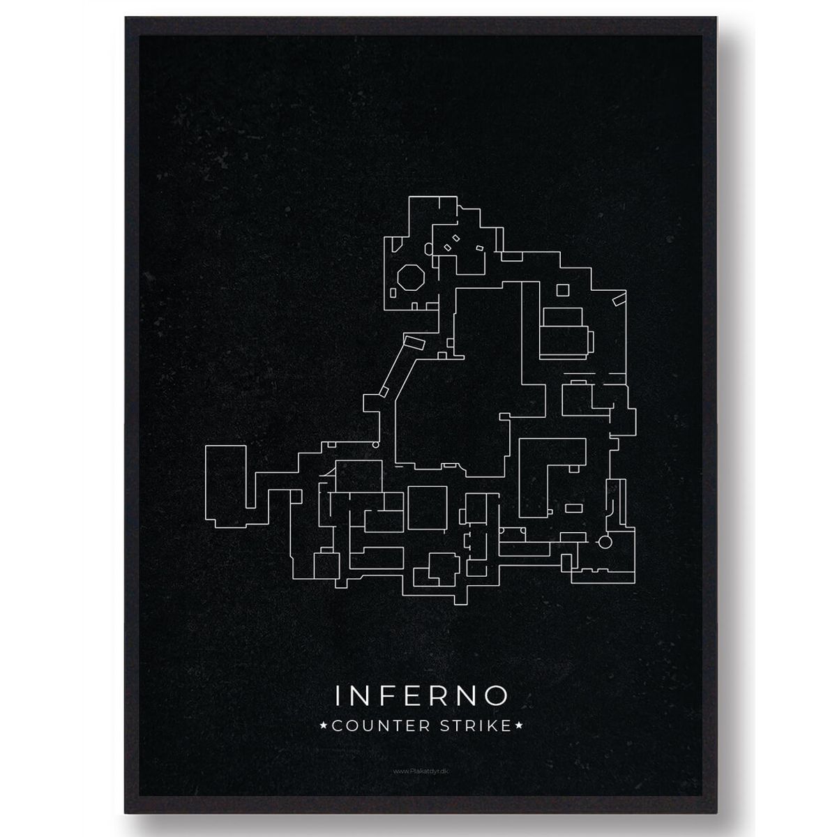 Inferno map - CS gamerplakater (Størrelse: L - 50x70cm (B2))