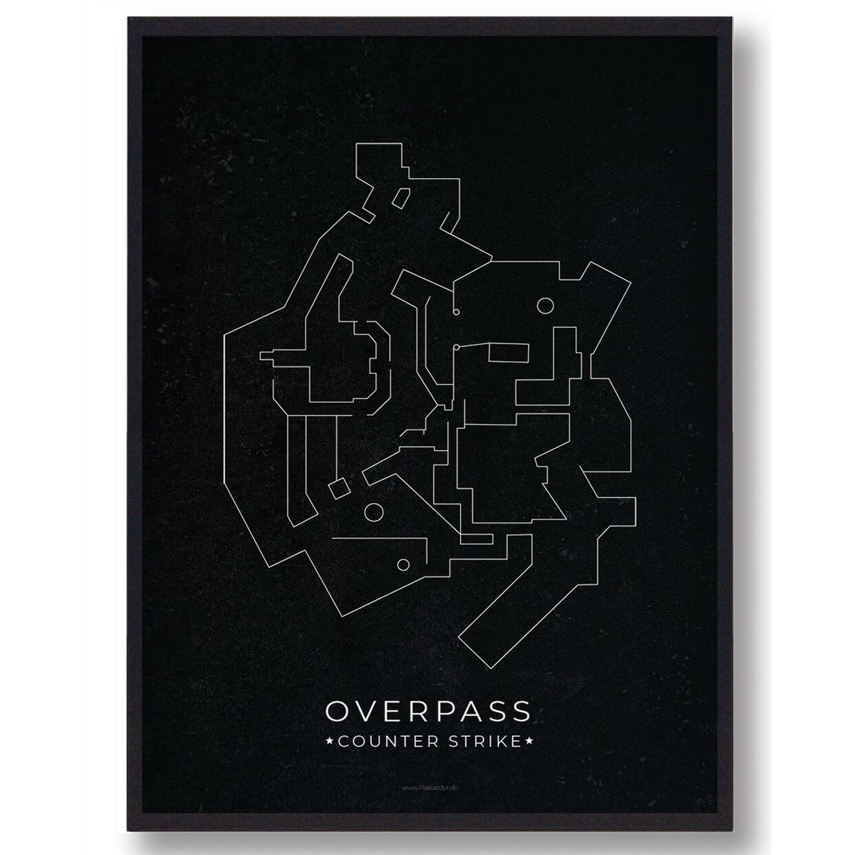 Overpass map - CS gamerplakater (Størrelse: L - 50x70cm (B2))