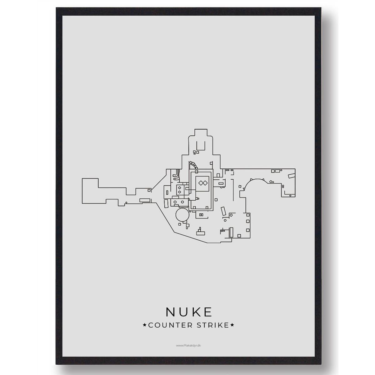 Nuke map - CS gamerplakater (Størrelse: L - 50x70cm (B2))