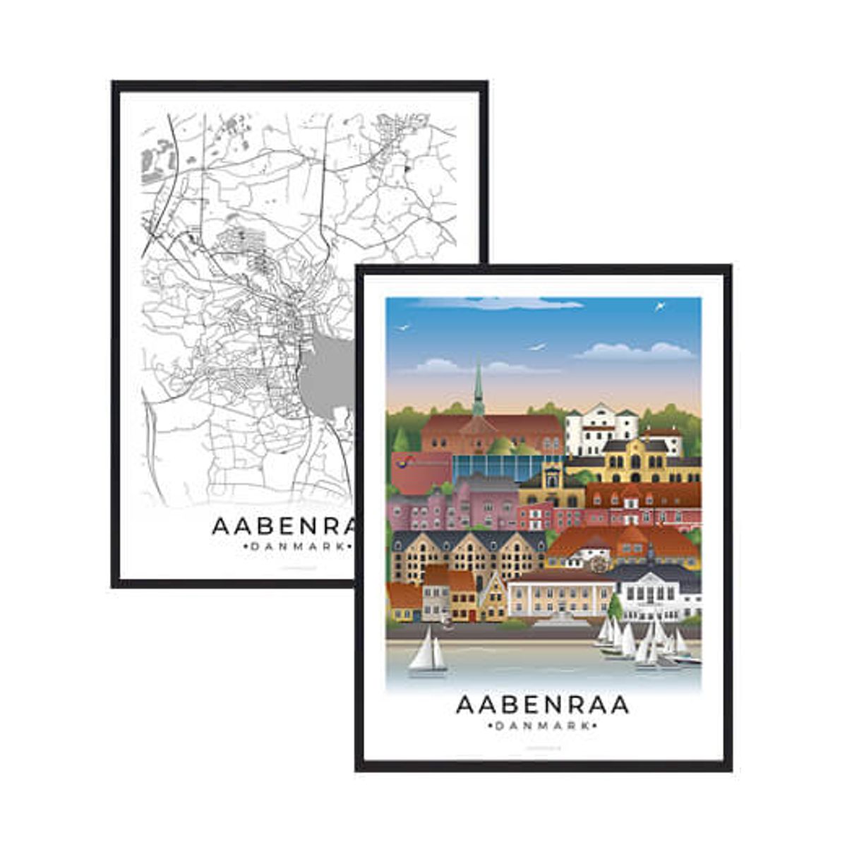 Aabenraa byplakatsæt (Størrelse: L - 50x70cm (B2))