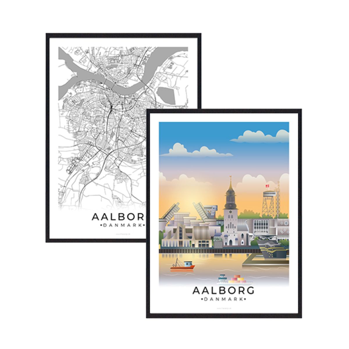 Aalborg byplakatsæt (Størrelse: M - 30x40cm)