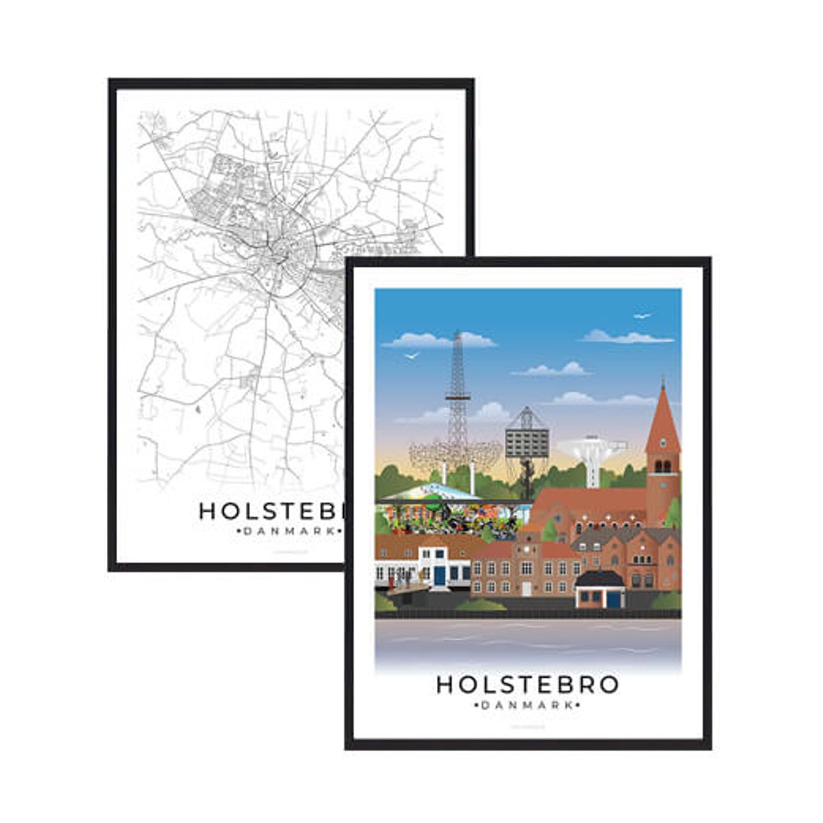 Holstebro byplakatsæt (Størrelse: M - 30x40cm)