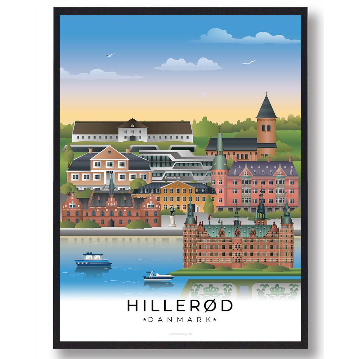 Hillerød byplakat (RESTPARTI) (Størrelse: M - 30x40cm)