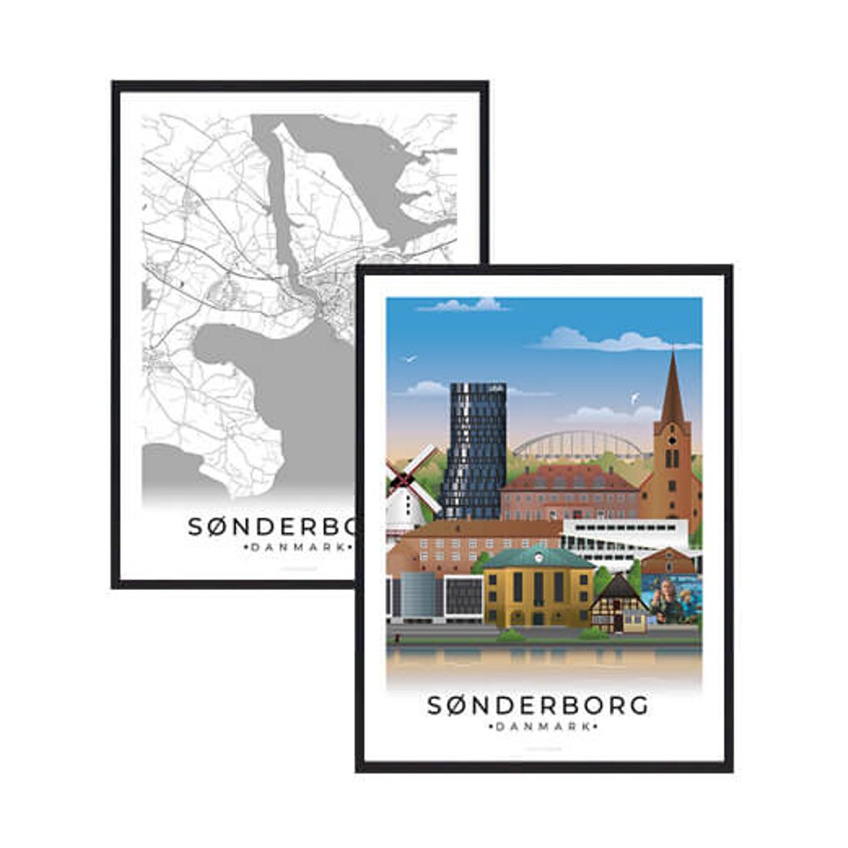 Sønderborg byplakatsæt (Størrelse: L - 50x70cm (B2))