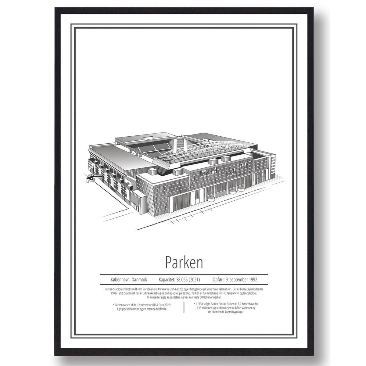 FC København - FCK parken fodboldplakat (Størrelse: L - 50x70cm (B2))