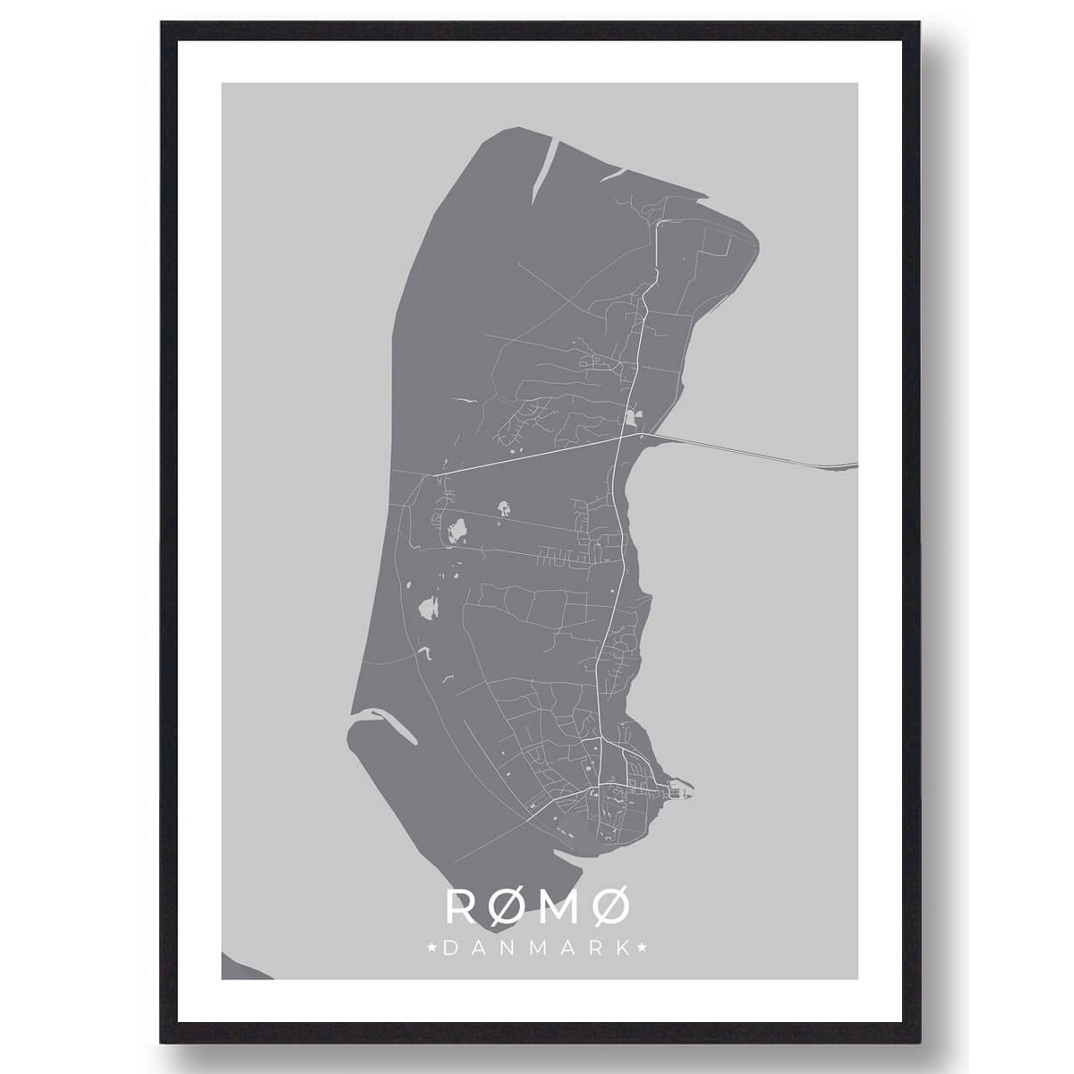 Rømø plakat - grå (Størrelse: L - 50x70cm (B2))