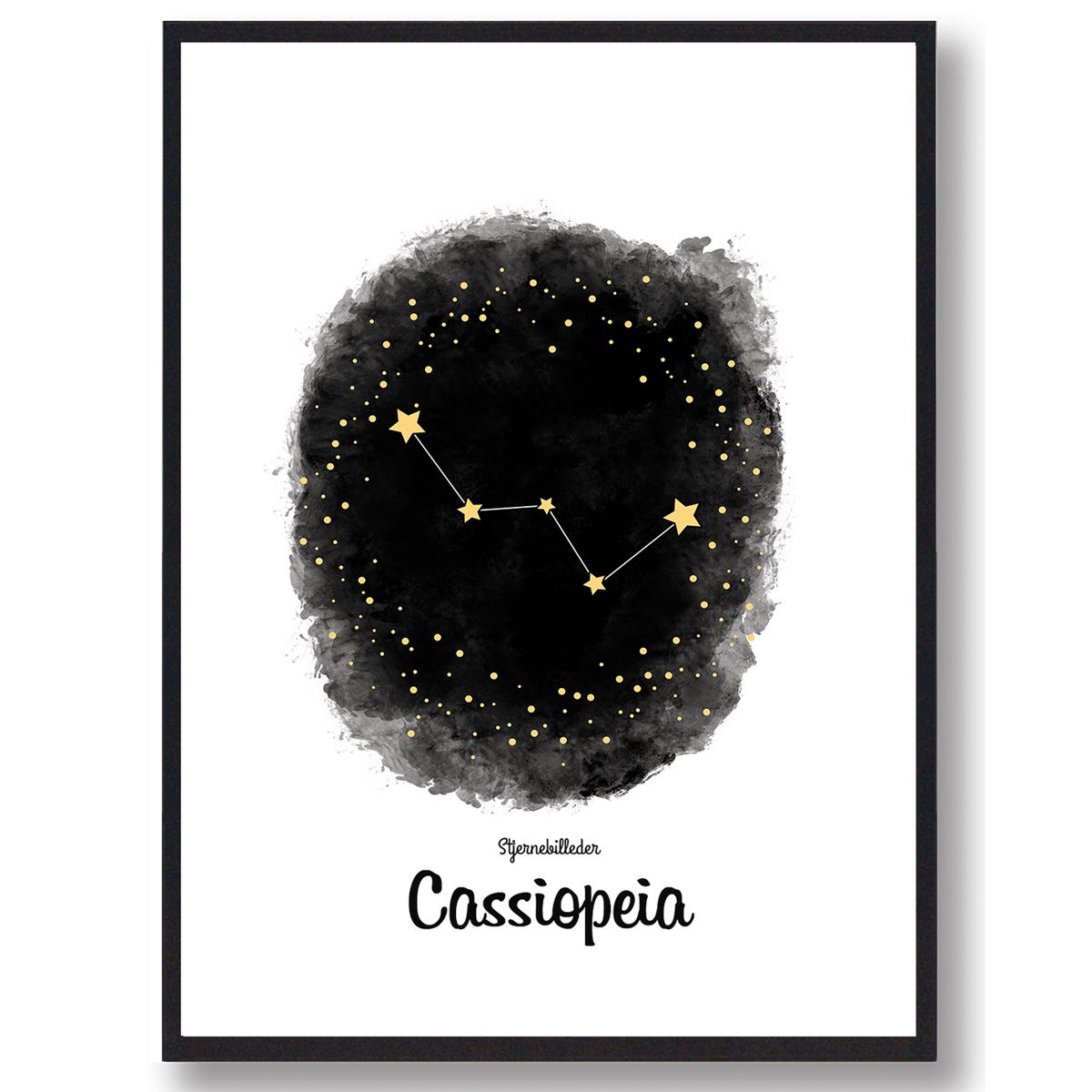 Cassiopeia - stjernebillede plakat (Størrelse: L - 50x70cm (B2))