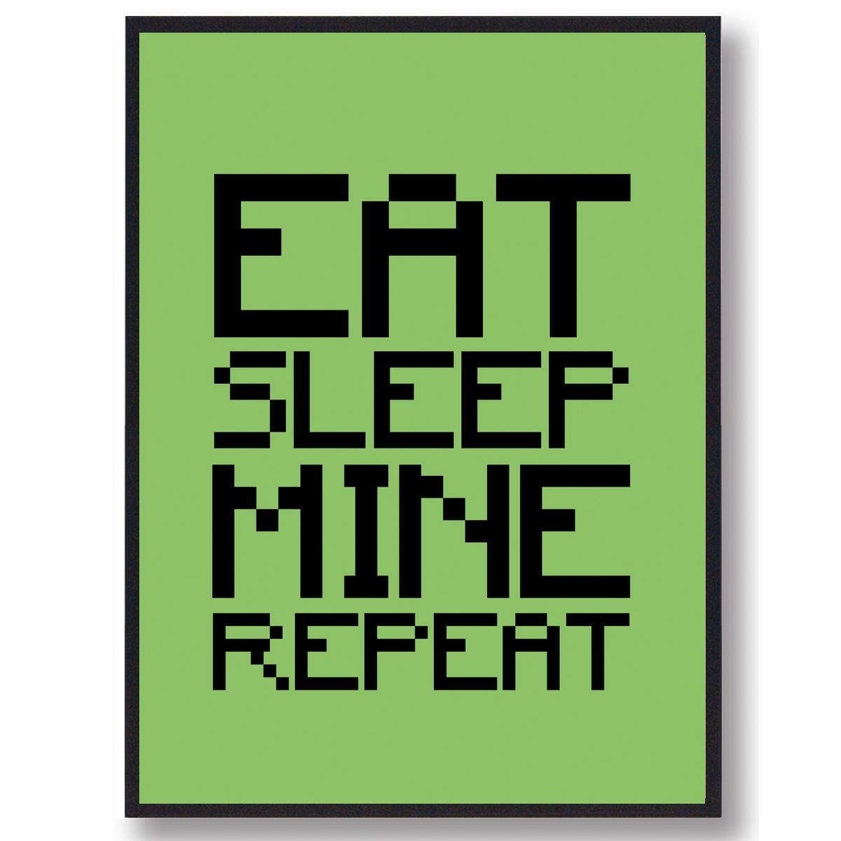 Mine repeat - minecraft gamerplakater (grøn) (Størrelse: L - 50x70cm (B2))