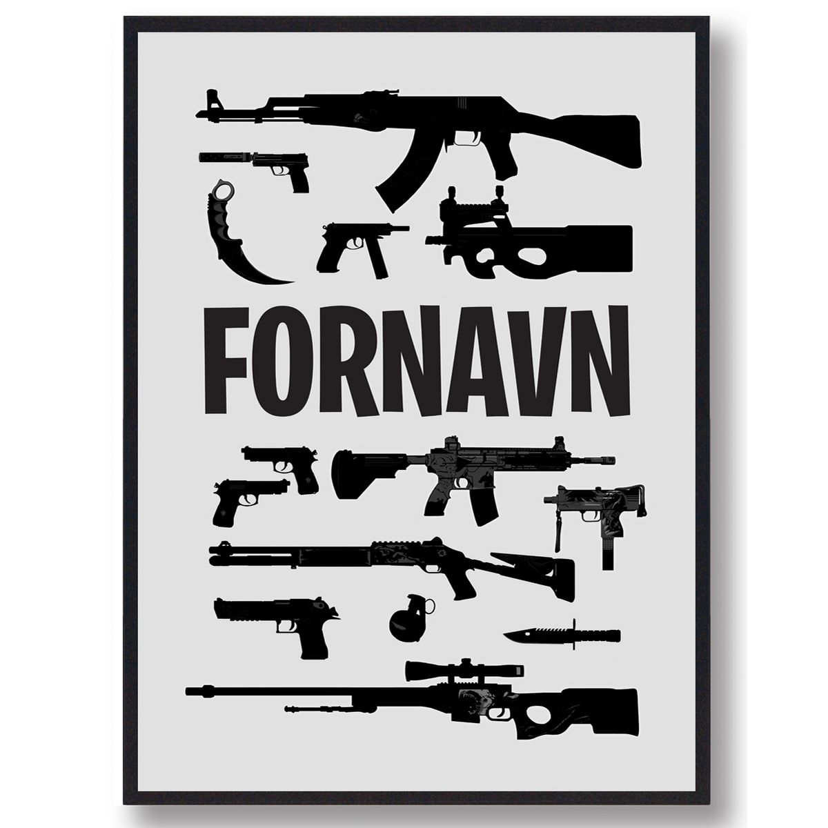 CSGO plakat med navn (Størrelse: L - 50x70cm (B2))