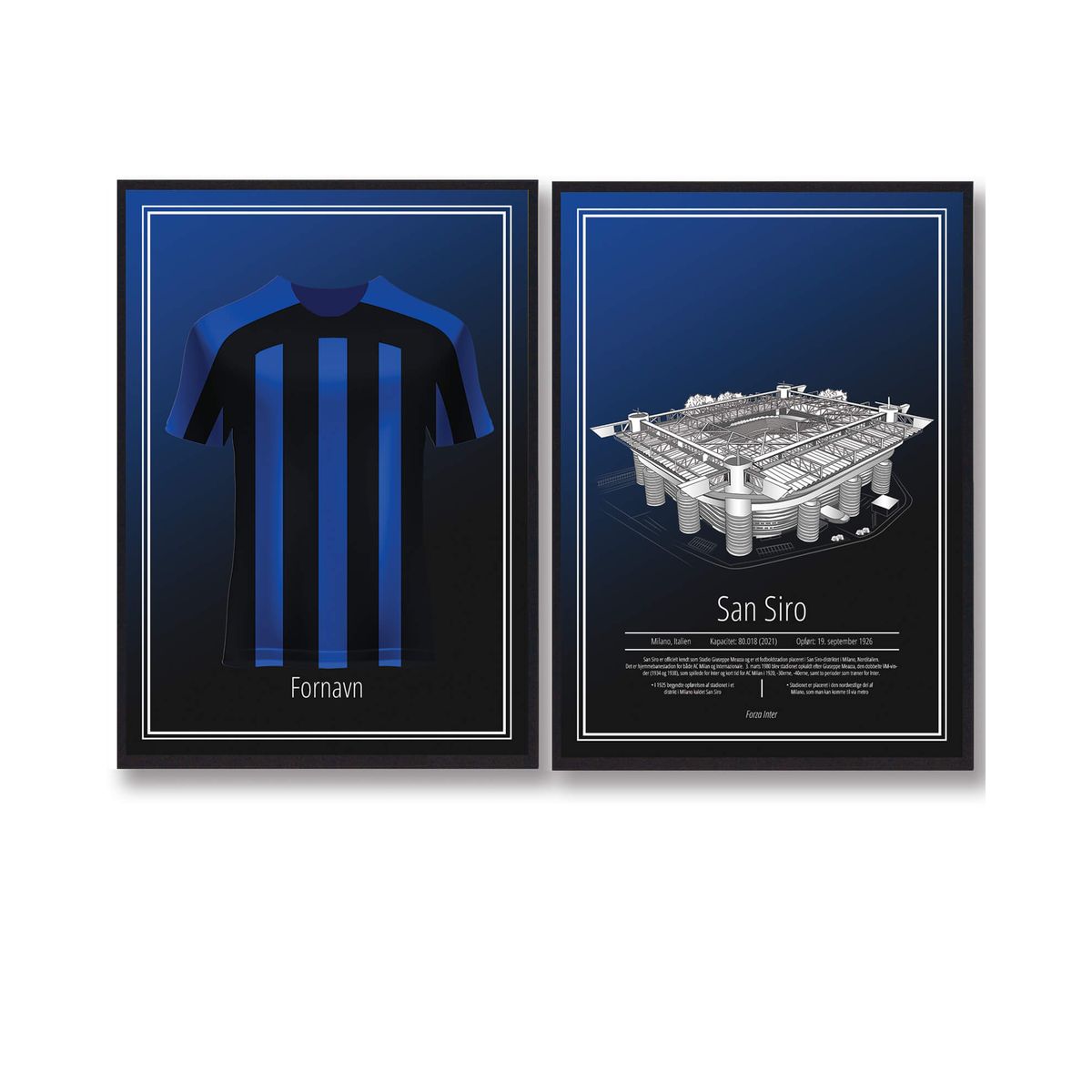 Inter Milan - Trøje og Stadion plakatsæt (Størrelse: L - 50x70cm (B2))