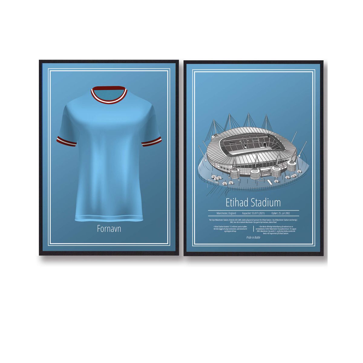 Manchester City - Trøje og Stadion plakatsæt (Størrelse: L - 50x70cm (B2))