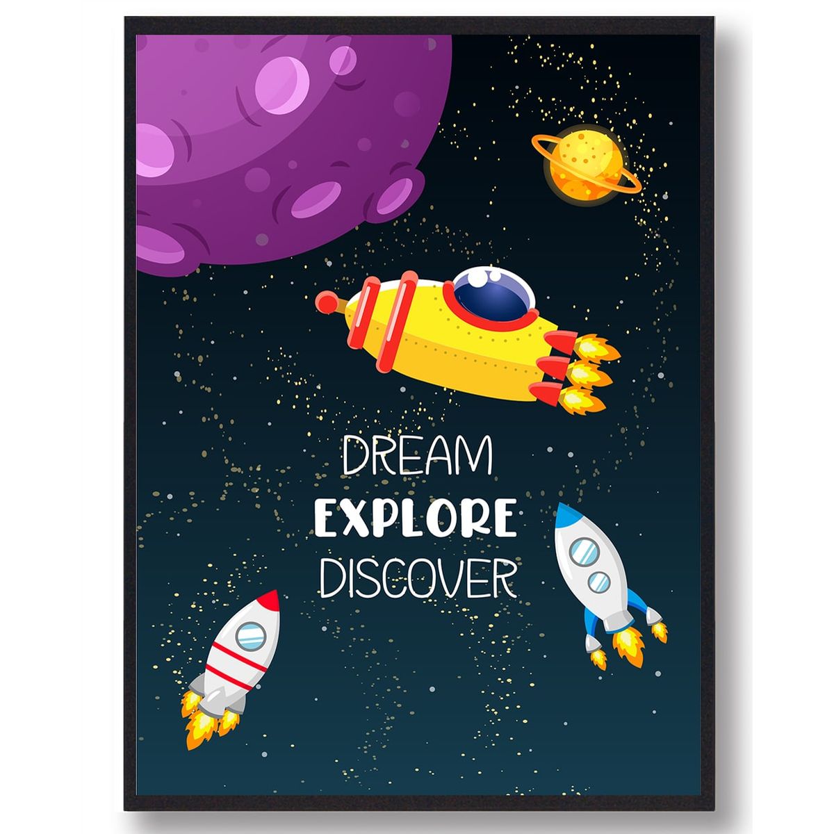 Dream explore discover - plakat (Størrelse: L - 50x70cm (B2))