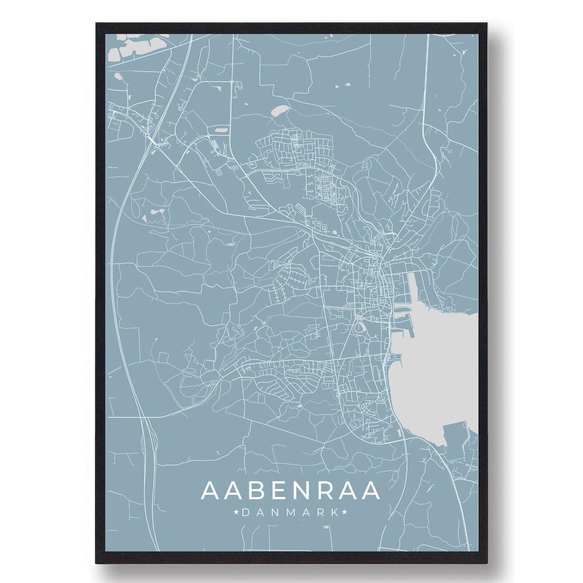 Aabenraa plakat - lyseblå (Størrelse: L - 50x70cm (B2))