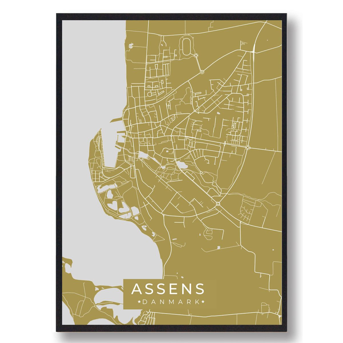 Assens plakat - gul (Størrelse: L - 50x70cm (B2))