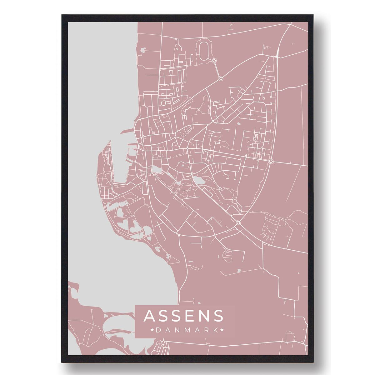 Assens plakat - rosa (Størrelse: L - 50x70cm (B2))