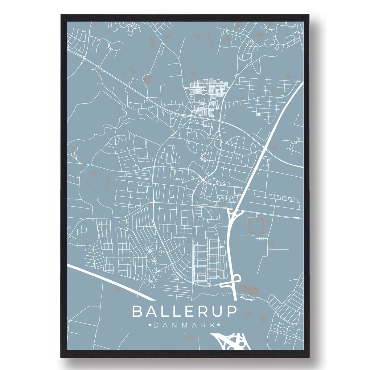 Ballerup plakat - lyseblå (Størrelse: L - 50x70cm (B2))