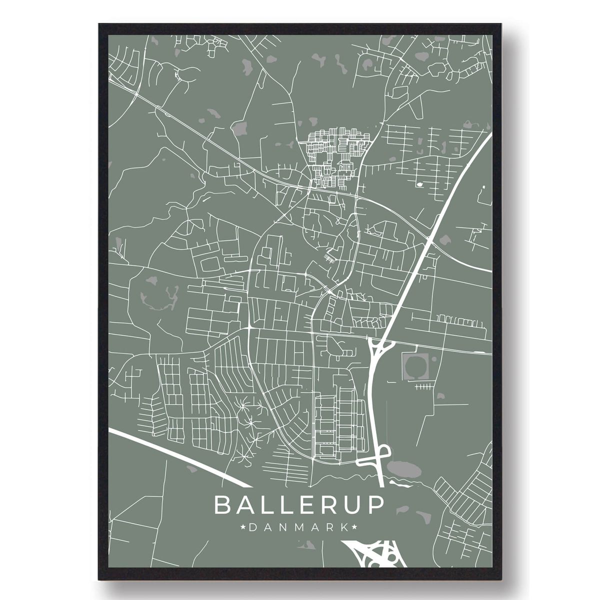 Ballerup plakat - grøn (Størrelse: L - 50x70cm (B2))