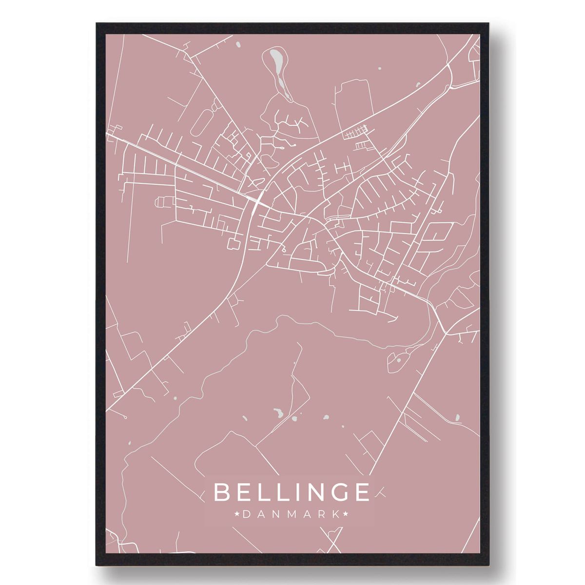 Bellinge plakat - rosa (Størrelse: L - 50x70cm (B2))