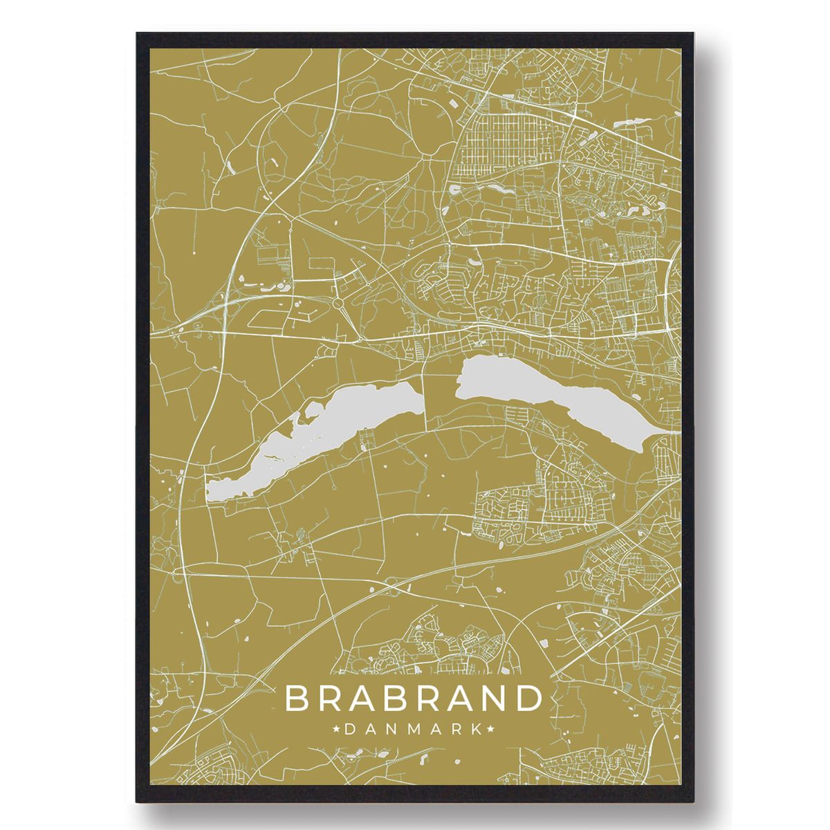 Brabrand plakat - gul (Størrelse: L - 50x70cm (B2))