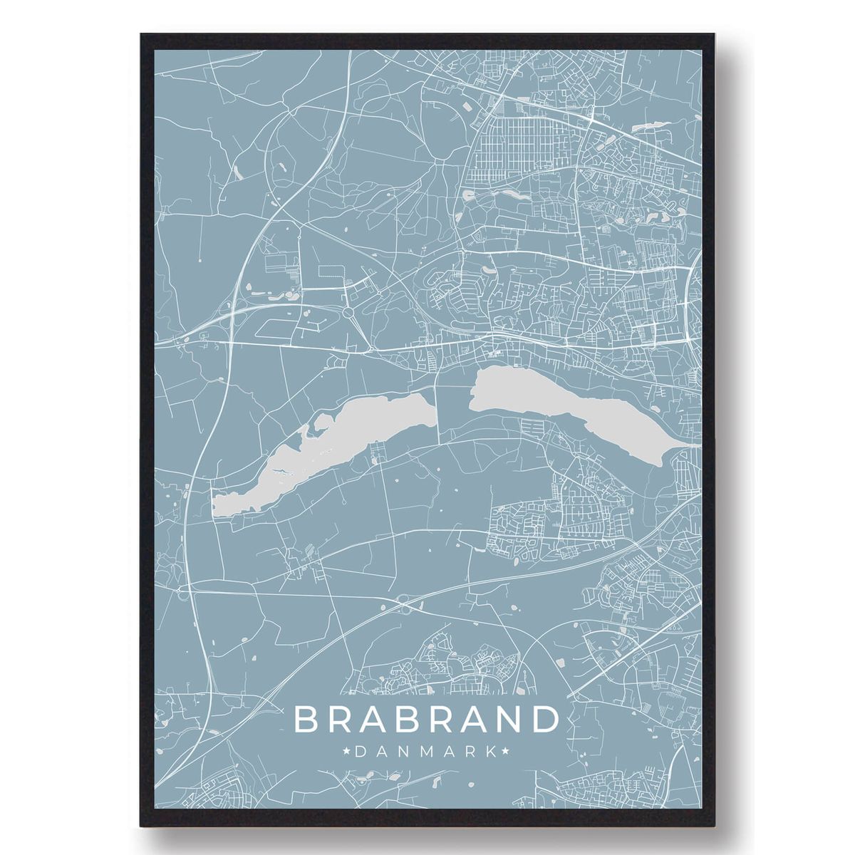 Brabrand plakat - lyseblå (Størrelse: L - 50x70cm (B2))