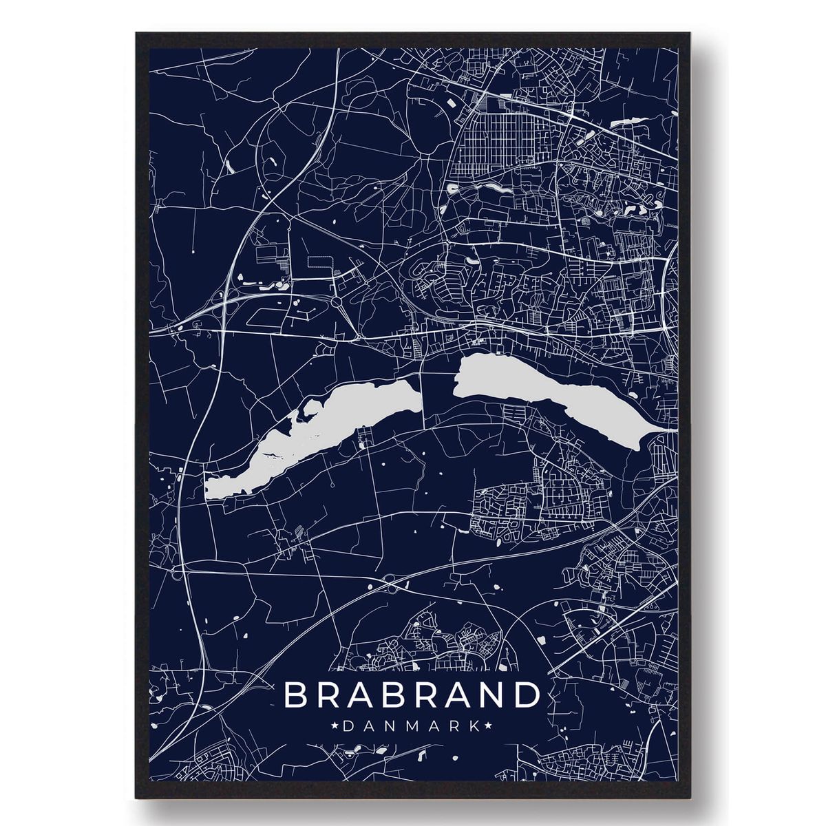 Brabrand plakat - mørkeblå (Størrelse: L - 50x70cm (B2))