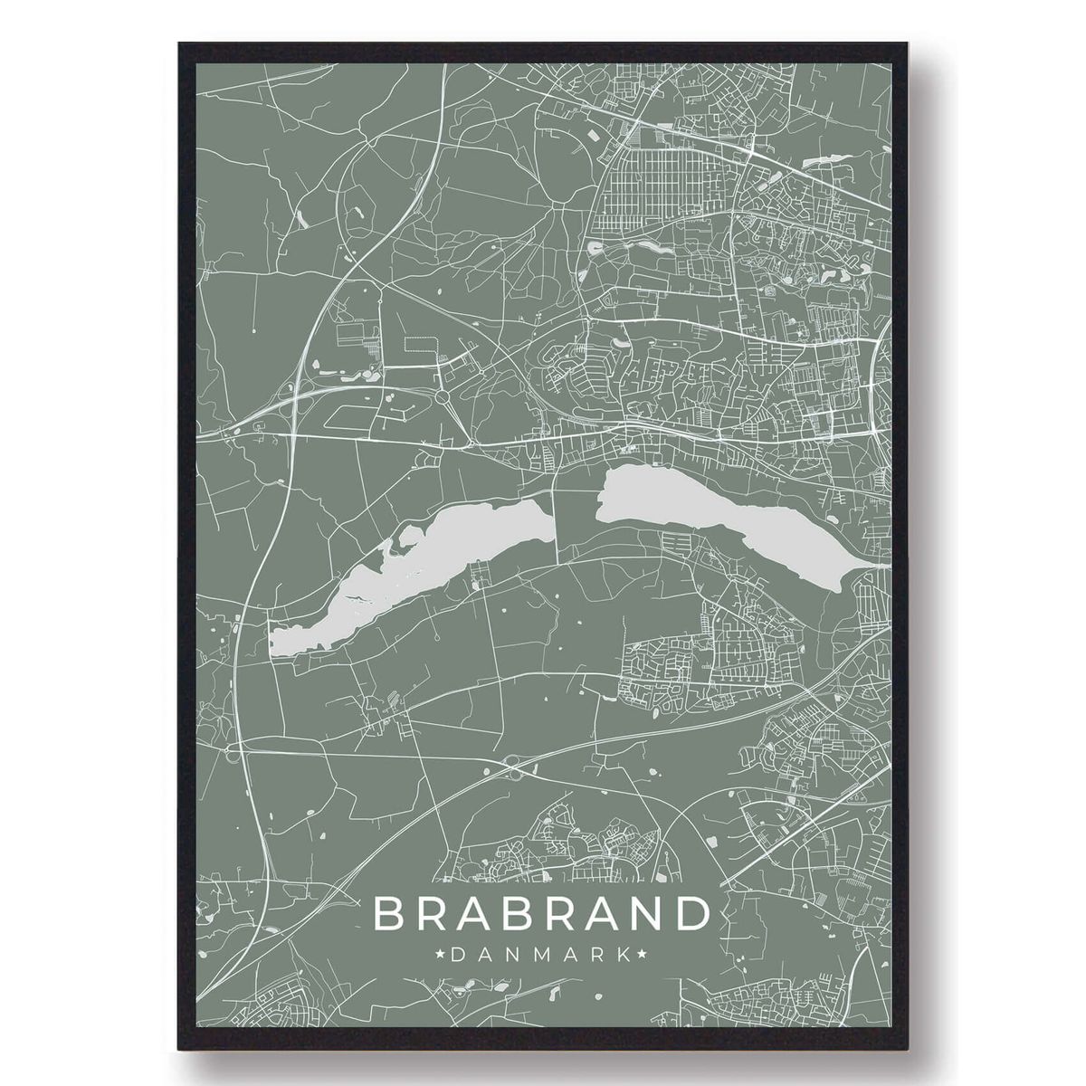 Brabrand plakat - grøn (Størrelse: L - 50x70cm (B2))