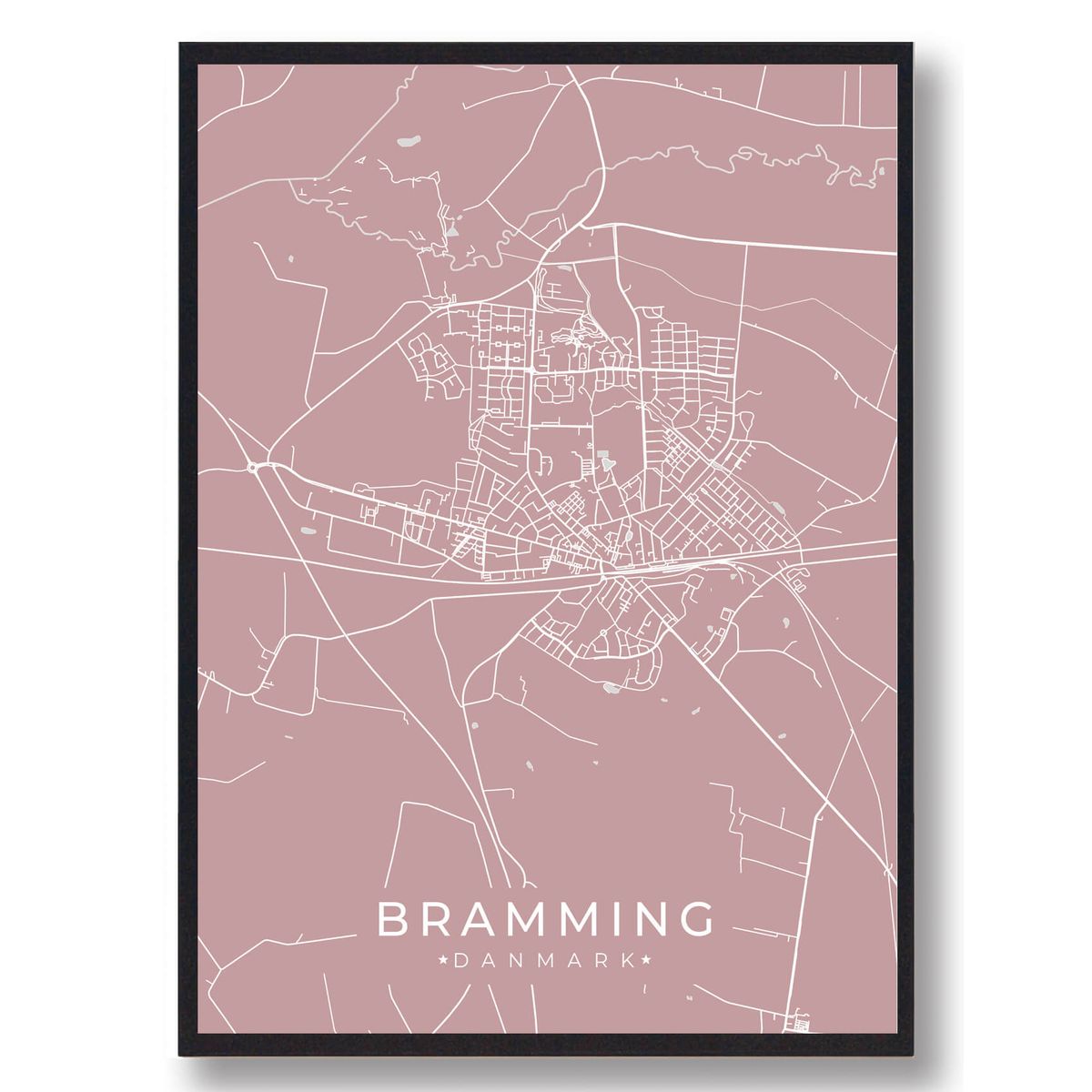 Bramming plakat - rosa (Størrelse: L - 50x70cm (B2))