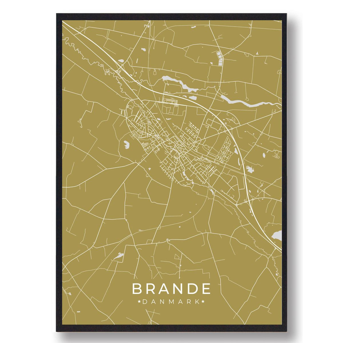 Brande plakat - gul (Størrelse: L - 50x70cm (B2))