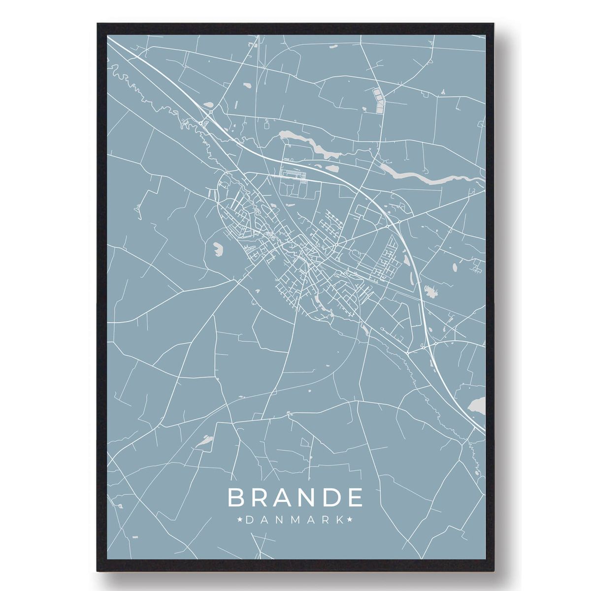 Brande plakat - lyseblå (Størrelse: L - 50x70cm (B2))