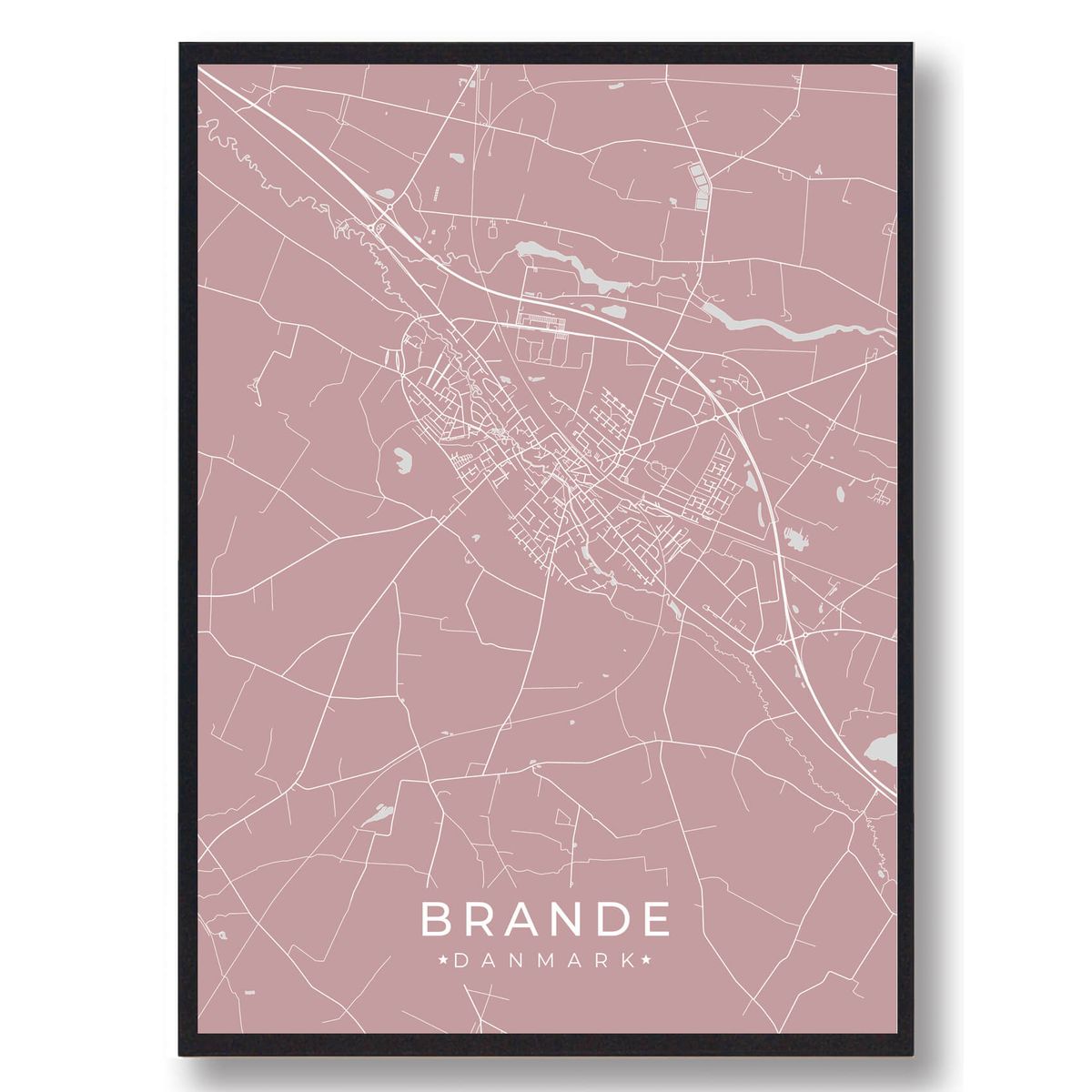 Brande plakat - rosa (Størrelse: L - 50x70cm (B2))