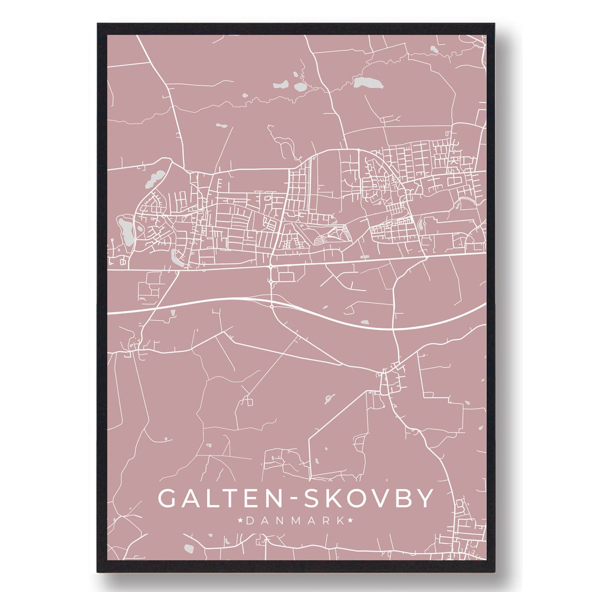 Galten-Skovby plakat - rosa (Størrelse: L - 50x70cm (B2))