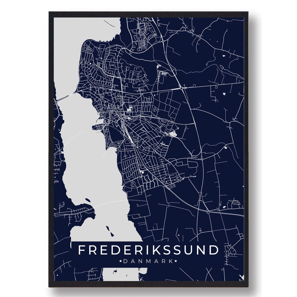 Frederikssund plakat - mørkeblå (Størrelse: L - 50x70cm (B2))