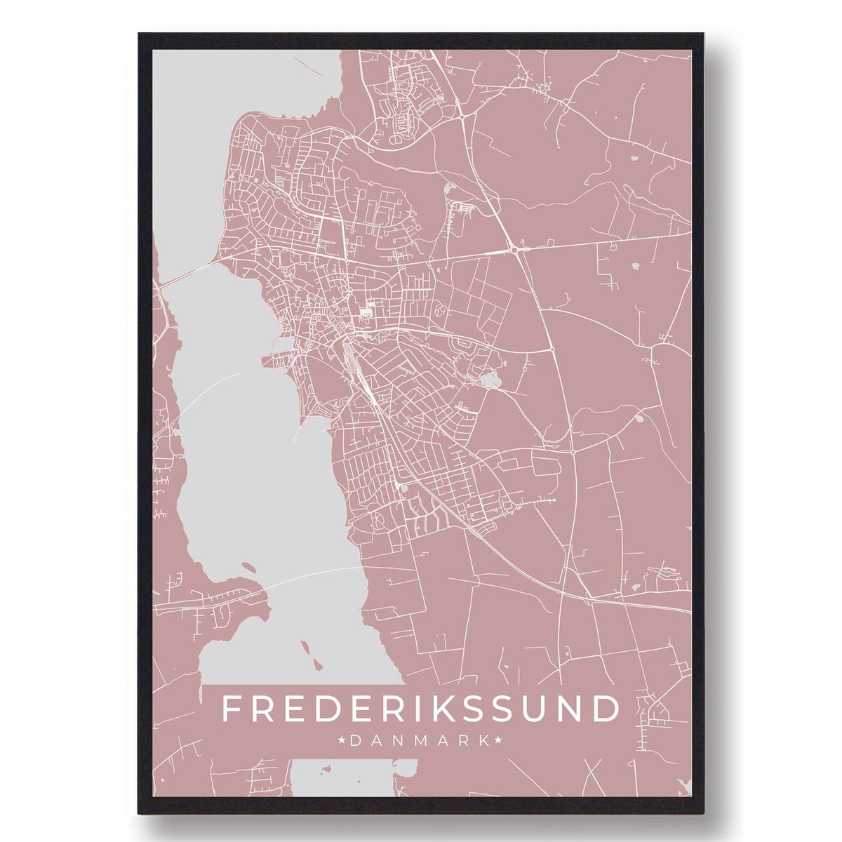 Frederikssund plakat - rosa (Størrelse: L - 50x70cm (B2))