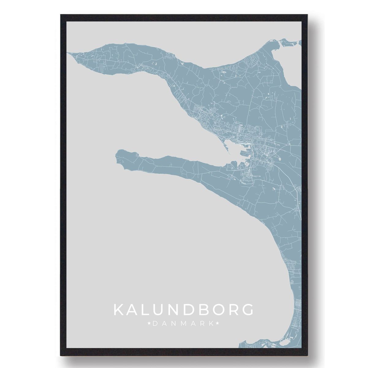 Kalundborg plakat - lyseblå (Størrelse: L - 50x70cm (B2))