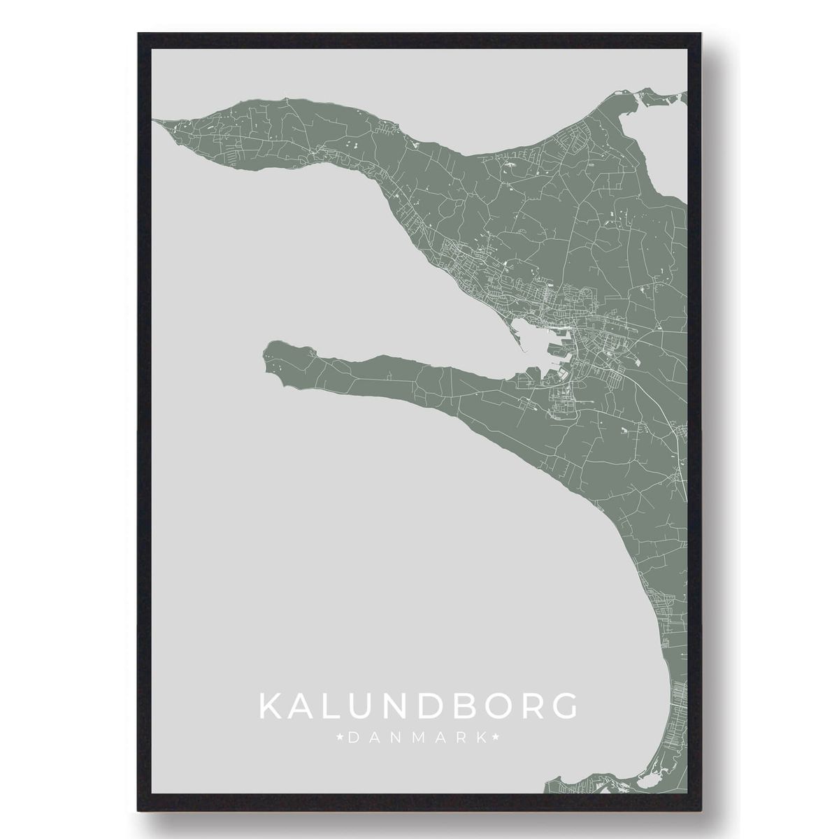 Kalundborg plakat - grøn (Størrelse: L - 50x70cm (B2))