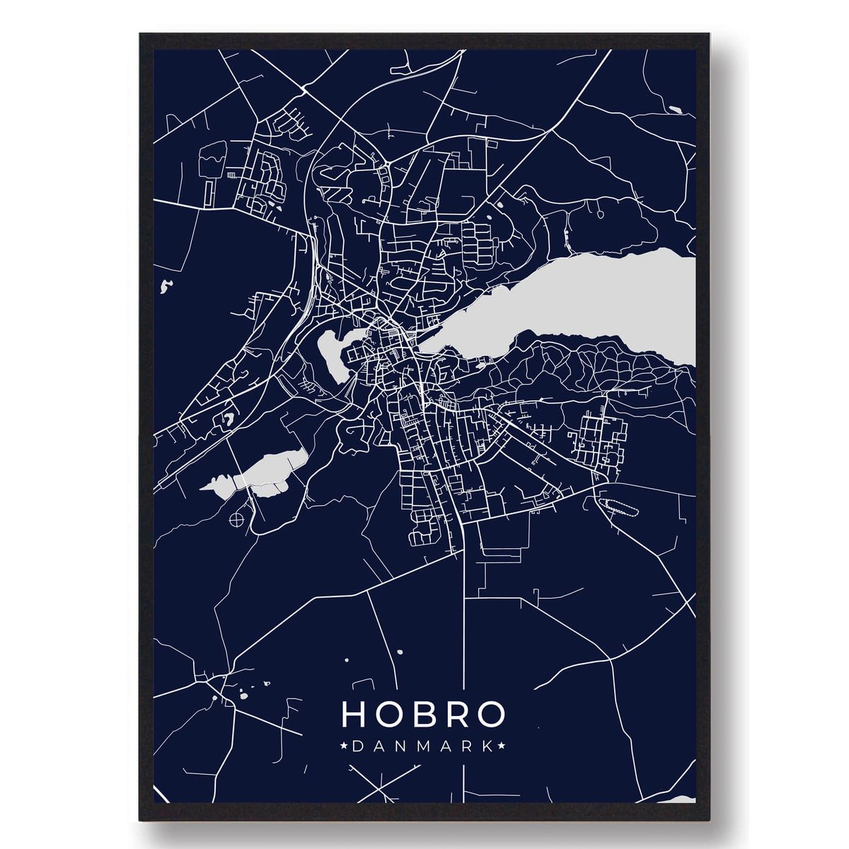 Hobro plakat - mørkeblå (Størrelse: L - 50x70cm (B2))