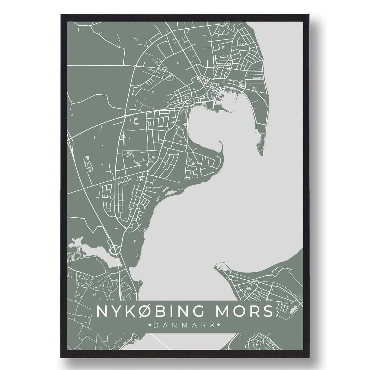 Nykøbing Mors plakat - grøn (Størrelse: L - 50x70cm (B2))