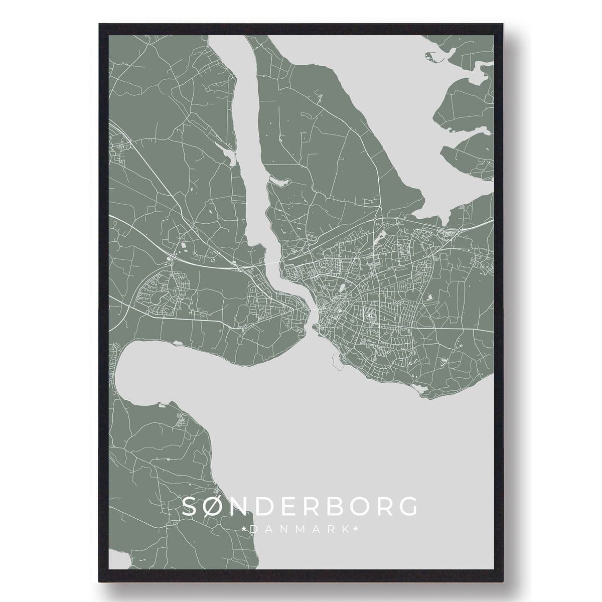 Sønderborg plakat - grøn (Størrelse: L - 50x70cm (B2))