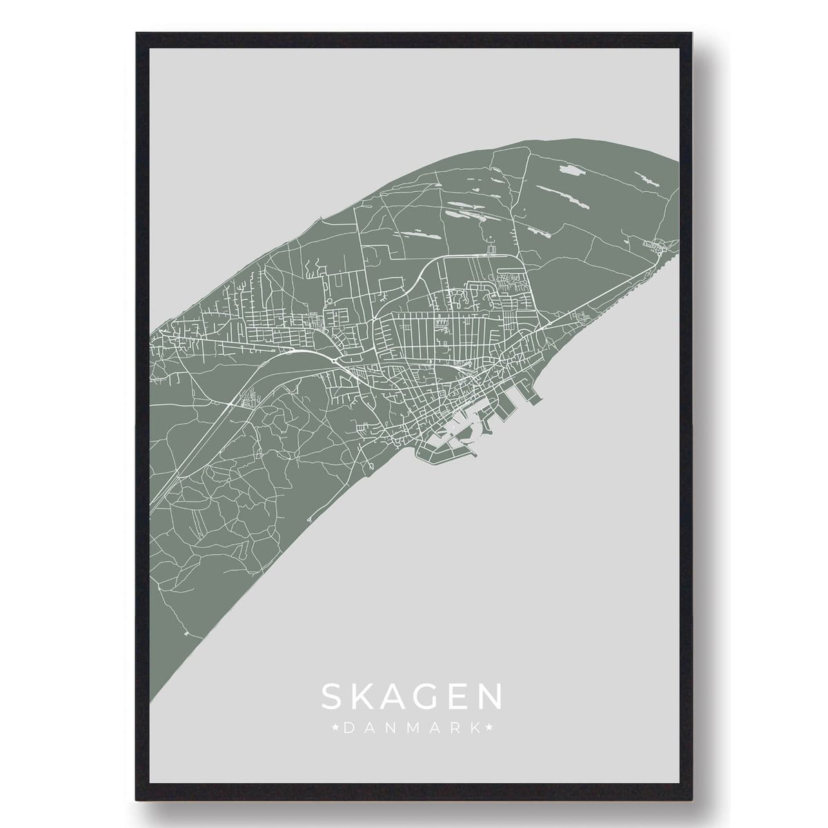 Skagen plakat - grøn (Størrelse: L - 50x70cm (B2))