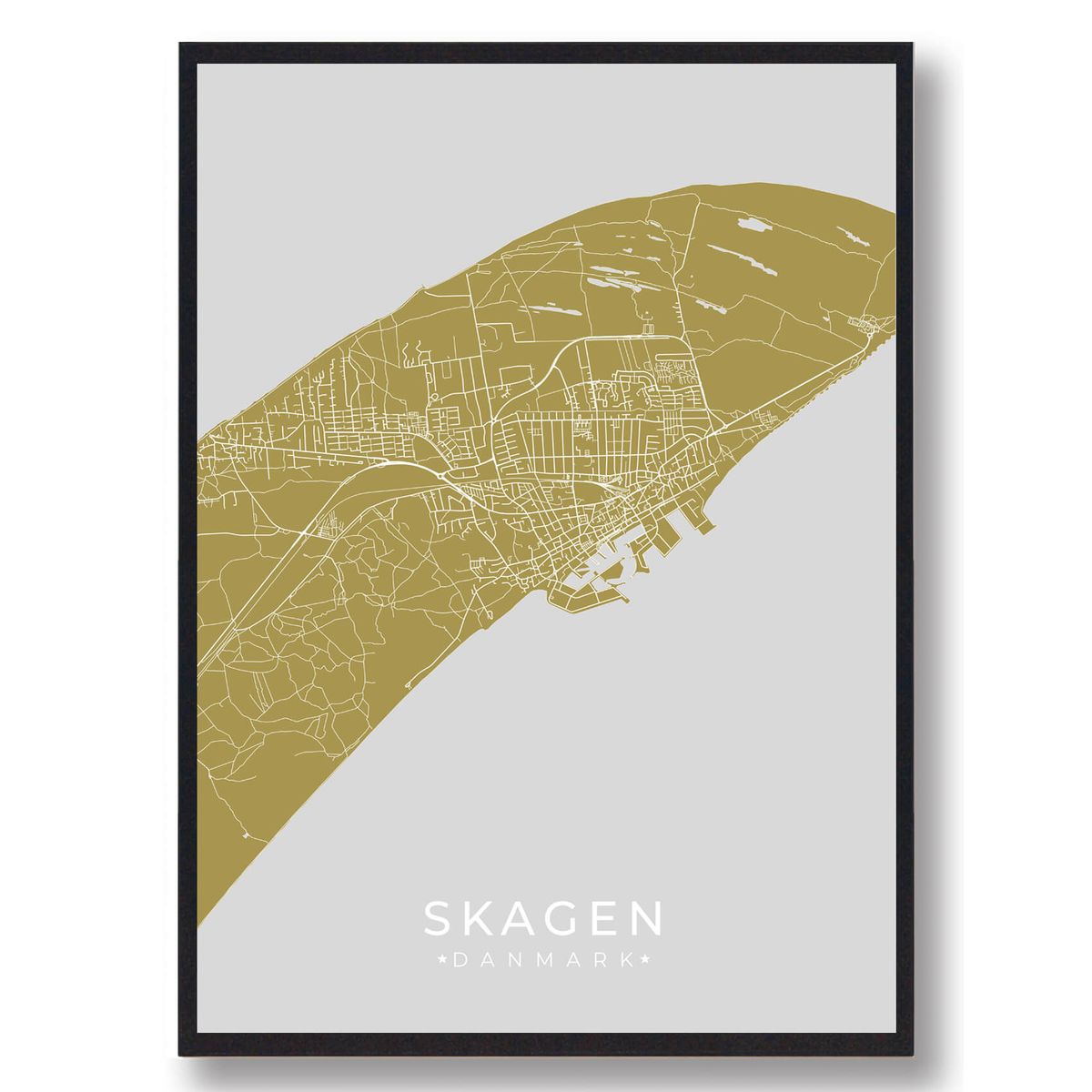 Skagen plakat - gul (Størrelse: L - 50x70cm (B2))